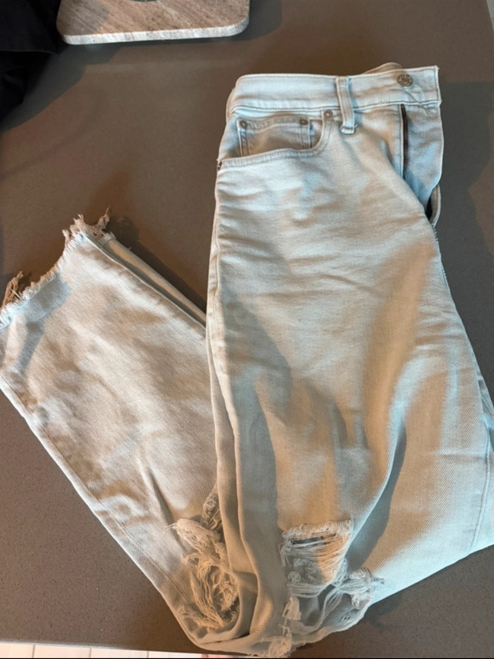 Madewell Light Wash Ripped Skinny Jeans